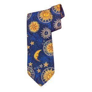 Vintage Celestial Sun Moon Stars Tie 90’s Unisex Boho Festival Astrology Cosmos